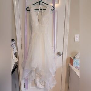 JJ House V-neck high-low wedding dress